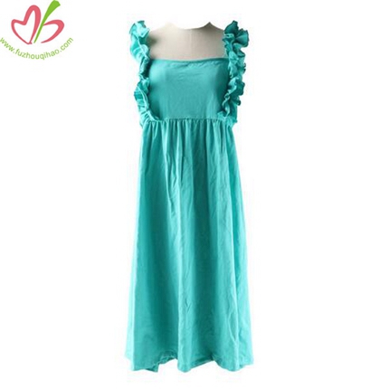 Solid Color Strap Ruffles Dress for Kids Boutique