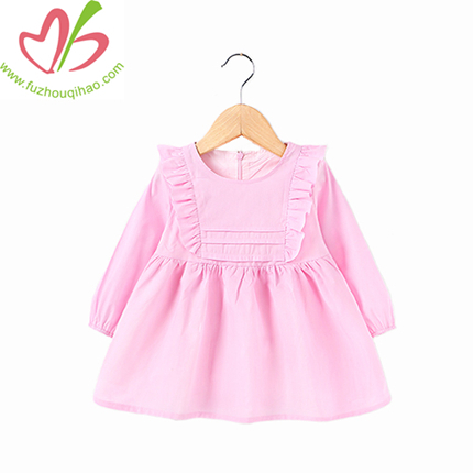 Wholesale Fall Kids Girl Toddler, Long Sleeve Dress, Cotton Knit Lovely Baby Girl Dresses