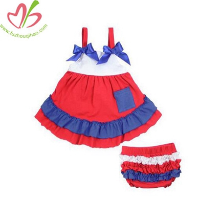 Baby Girls's Boutique Clothing with 2 pcs Ruffle Bloomers Set