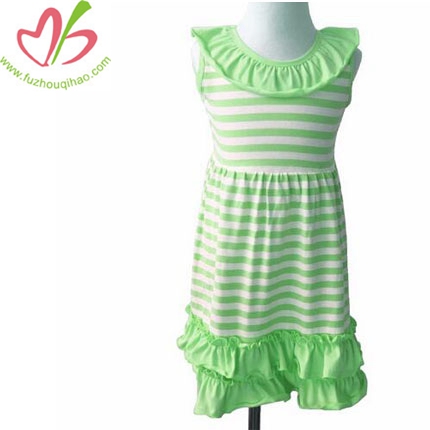 Girls Cotton Stripe Sleeveless Dresses