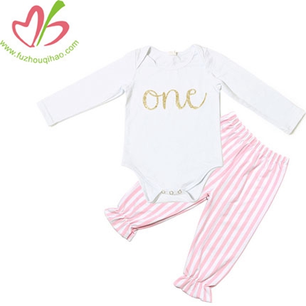 Simple Design Long Sleeved Plain Baby Rompers Sets