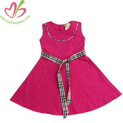 Girls Summer Red Color Sleeveless Dress