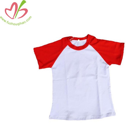 Girls Short Sleeve Ruffle Raglan Shirt