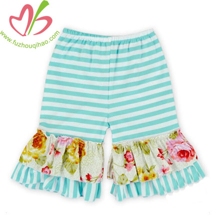 Girl's Stripe Ruffle Short