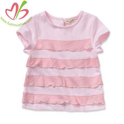 Pink Baby Girl's Tshirt with Ruffles