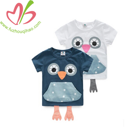 Cute Girl's Top with Owl Print