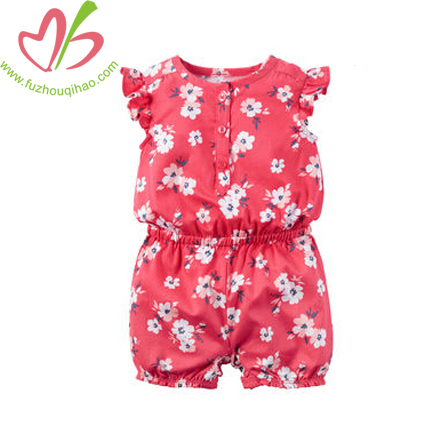Cotton and Comfortable Baby Flutter Sleeve Coveralls