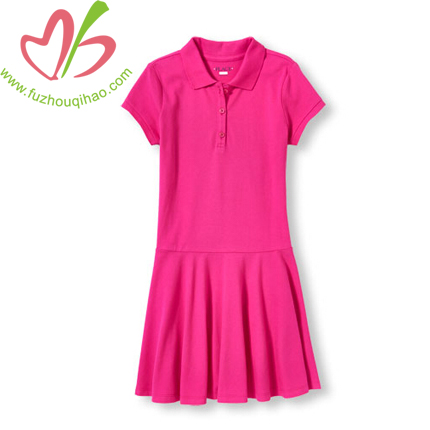 Girl's Solid Puffed Sleeve Dresses