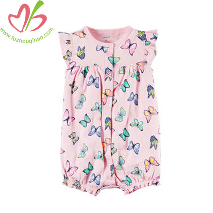 Baby Flutter Sleeve Bubble with Butterfly print