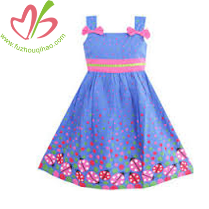 Fashion Printed Girl's Tie Dresses