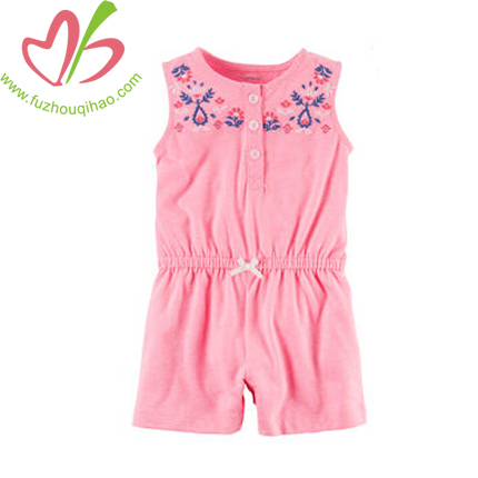 Pink Baby Girl's Sleeveless Jumpsuit