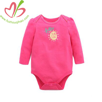 Fuchsia Color Baby Long Sleeve Bodysuit