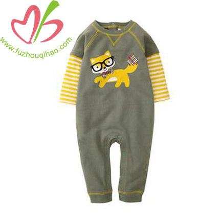 Cute Baby Boy's Printed Long Sleeve Jumpsuit