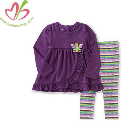 Baby Girls' Ruffled Tunic with Leggings Set