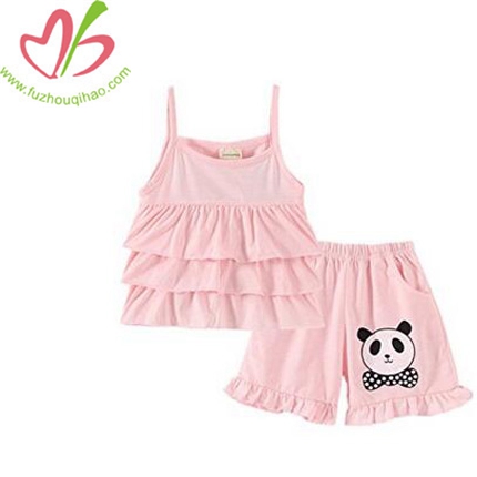 Girls' Panda Sleeveless Short Set