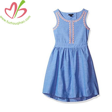 Girl's Solid Cotton Vest Dress