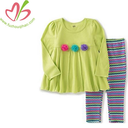 Girls' Rosettes Tunic with Leggings Set