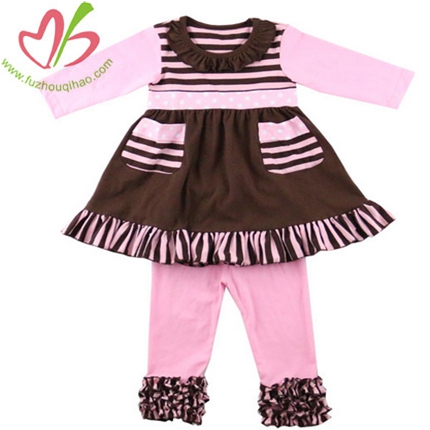 Pink Triple Ruffles Girl's Legging Set