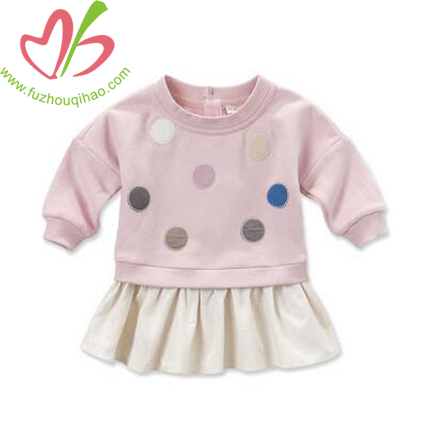Casual Pink Baby Girl's Hoody Dress,