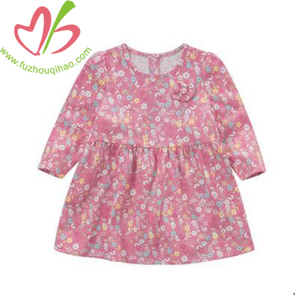 Baby Girl's Floral Print Yoke Dress