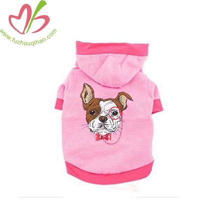 100% Cotton Doggie Print Shirt T-shirt Hoodie Pink