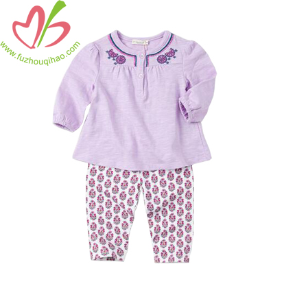 Cute Baby's Purple Sets, Infant Purple Top and Legging