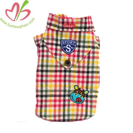 Gingham Plaid Dog Clothes Dog Hoodie