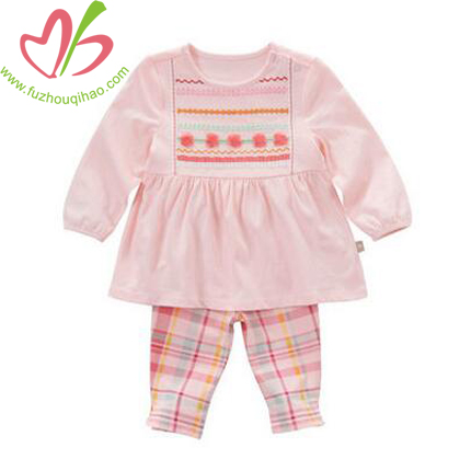 Cute Baby Pink Sets, Pink Top and Plaid Legging