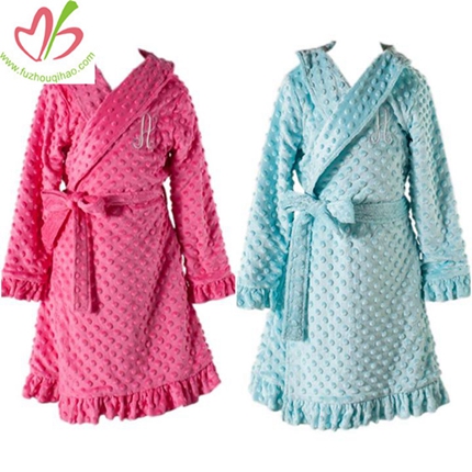 Bouble Layer Minky Dot Children's Bathrobe