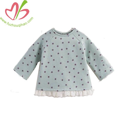 Spring Girl Printed Stars Long-sleeve Fleece