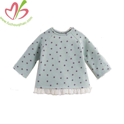 Spring Girl Printed Stars Long-sleeve Fleece