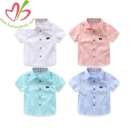 Boy's Turndown Collar Short Sleeve Shirt