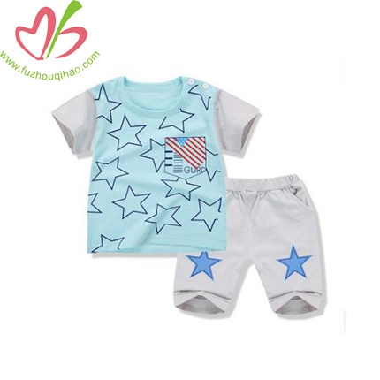 The New Children's Summer Cotton Short Sleeve Suit Boy Capris