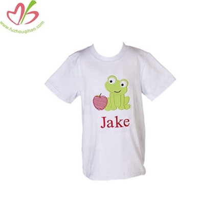 Applique White Boy's Tees