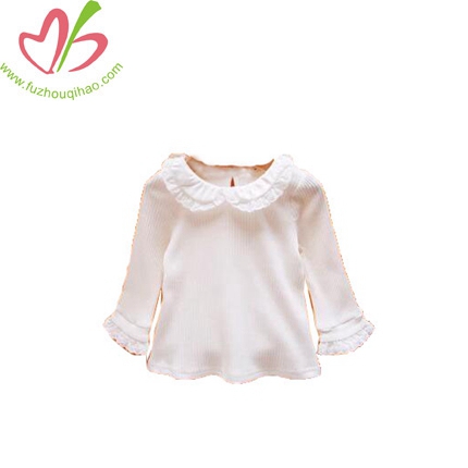 Girls Long Sleeve Lace Collar Doll Baby Girl Princess T-shirt