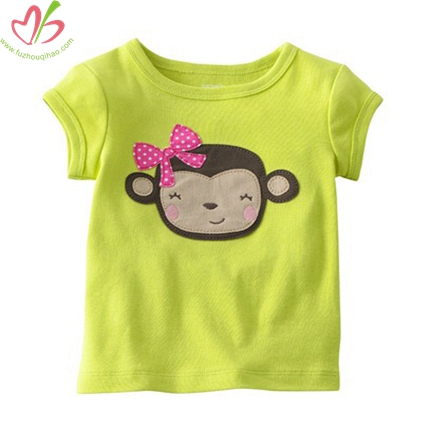 Lime Monkey Applique Kid's Shirt