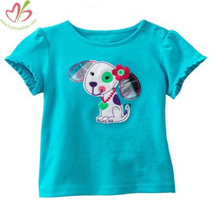 Turquoise Baby Short Sleeves Blouse