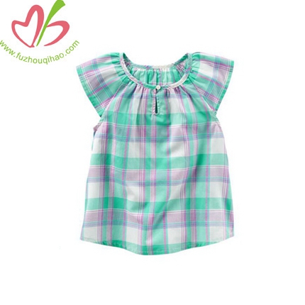 Plaid Poplin Peasant Top Girls Clothes