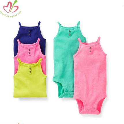 Solid Color Colorful Plain Baby Romper