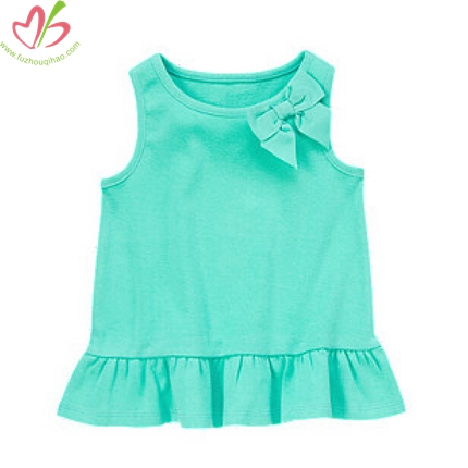 Mint Children Girl's Tank Shirt with Bow