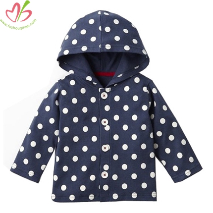 Polkadot Mesh Children Coat with Buttons Down