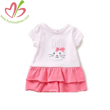 Double Layer Embroidery Rabbit Baby Girls Clothes