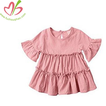 Pink Girl Short Sleeve Cotton Dress