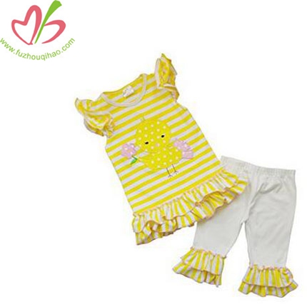 Girl‘s Yellow Chick 2 PCS Outfit, Top & Leggings Sets