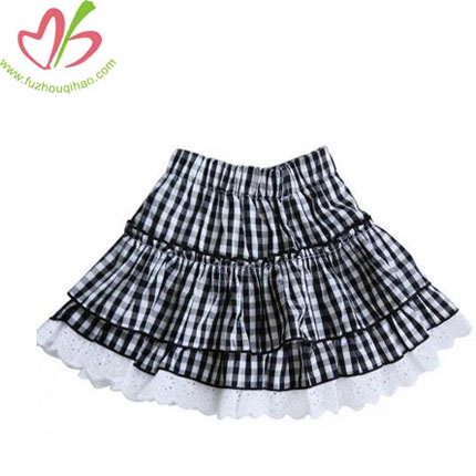 Girl's Ruffle Skirt Gingham Cake Skirt