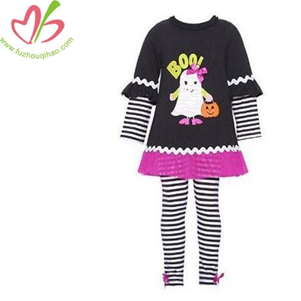 Girls Black Pumpkin Fall Halloween Dress Outfit