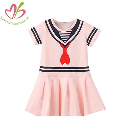 Navy Wind Pleated Skirt Of The Girls