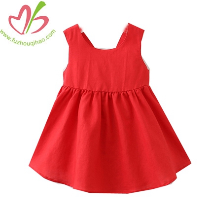 Bowknot Lace-up Vest Dress Of The Girls