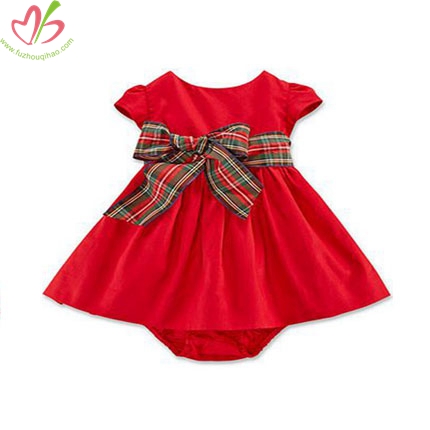 Red Baby Girl's Dress Romper