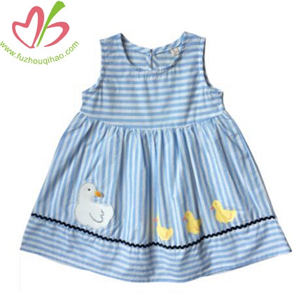 Girls Vest Dress Cute Ducks Cloth Embroidered Dress